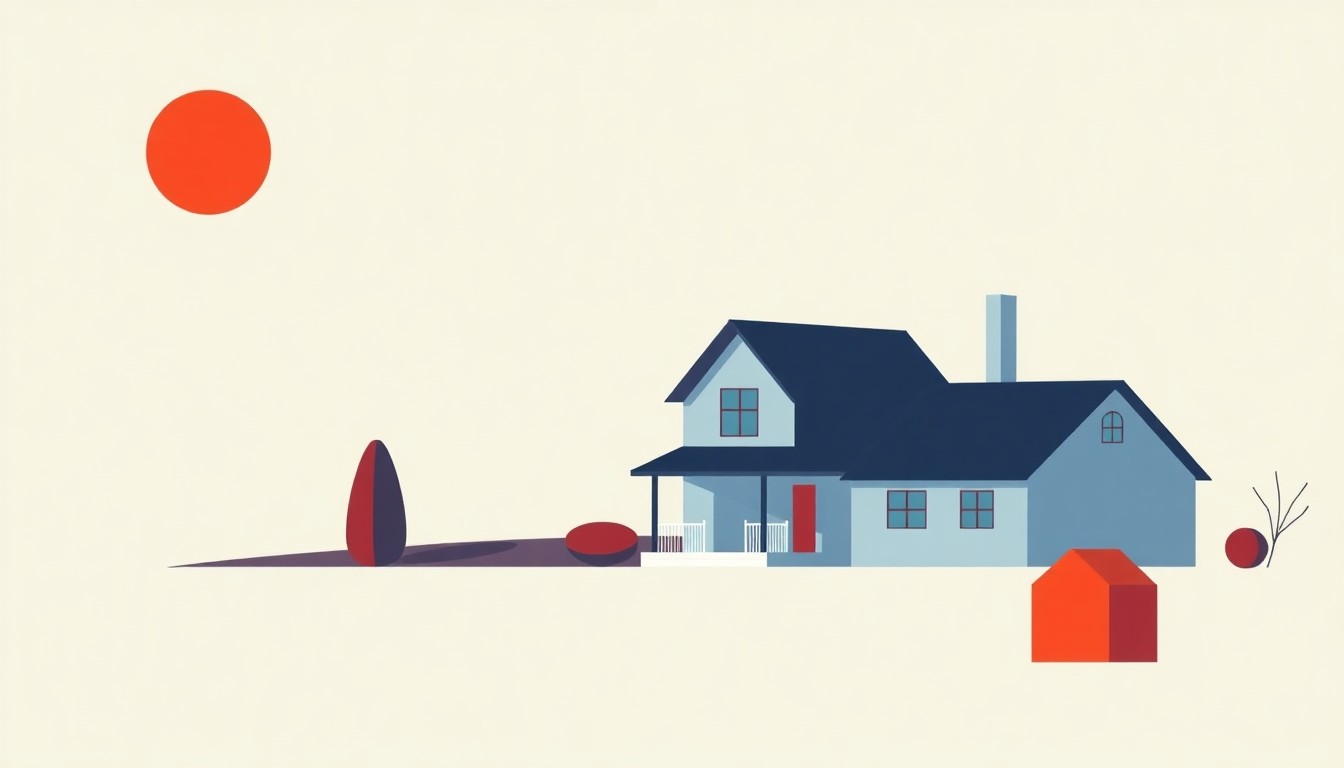 A dynamic composition of overlapping triangles and rectangles in shades of blue, green, and red, conceptually representing the growth and momentum of Iowa's regional housing markets.