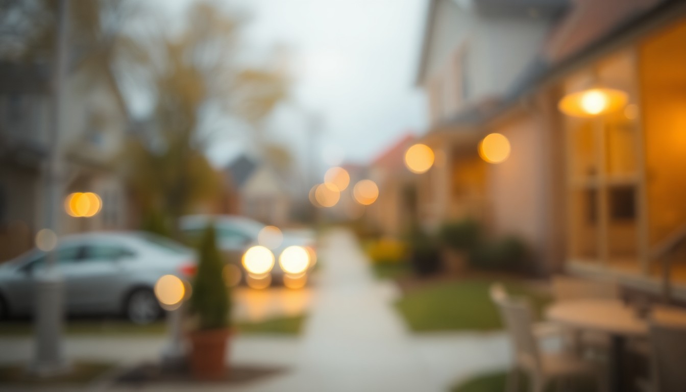 An abstract, out-of-focus image composed of warm, blurred lifestyle scenes and concepts related to the housing market and public health in Wauwatosa, Wisconsin.