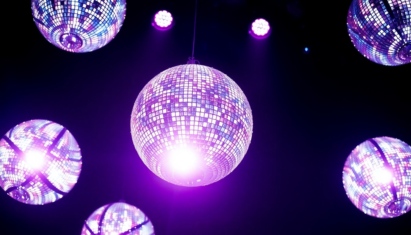 An extreme close-up photograph of shimmering, reflective stage lights and glittering disco ball textures, capturing the energy and spectacle of a David Byrne concert.