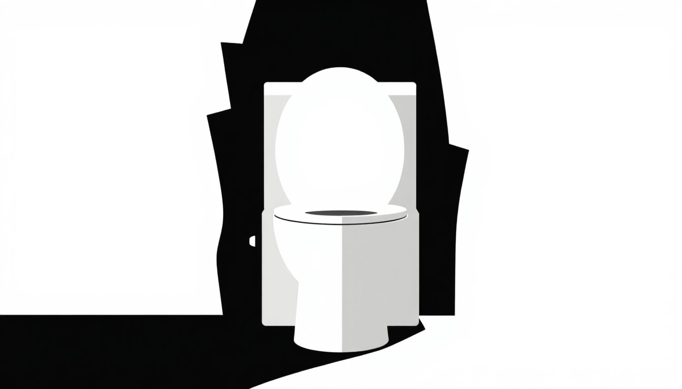 A striking abstract composition of geometric gold, white, and black shapes arranged in a throne-like structure, conceptually representing the controversial Trump-themed toilet installed in the White House.