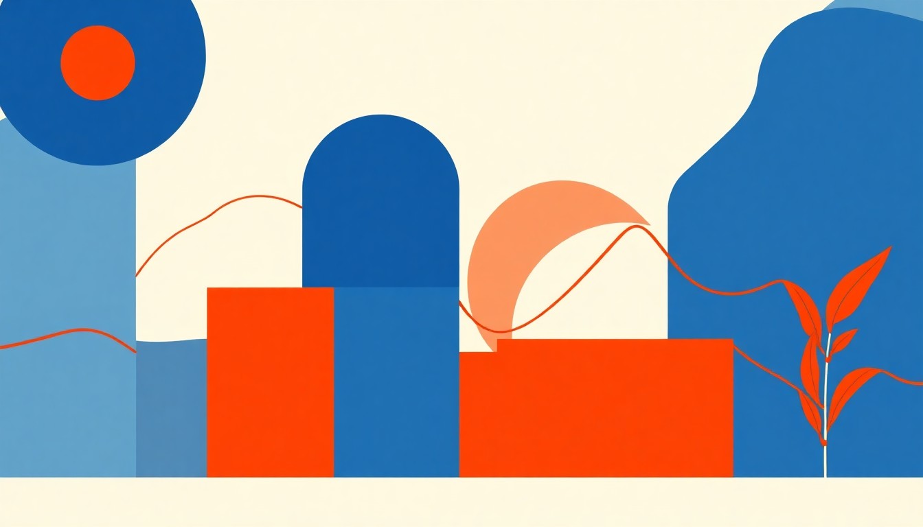 An abstract illustration featuring overlapping triangles and circles in shades of blue, red, and yellow, conveying the complex and volatile nature of the commodity markets ahead of a major government report release.