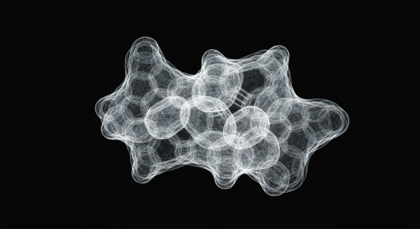A highly detailed, translucent X-ray style photograph revealing the intricate molecular structure of a PCSK9 protein, conceptually representing the mechanism of action of an oral PCSK9 inhibitor medication.
