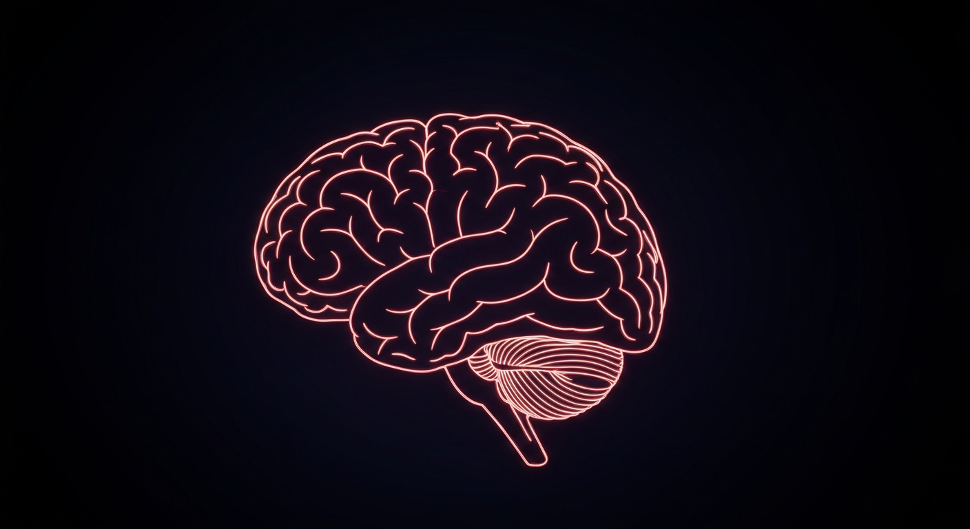 A vibrant, neon outline of a human brain against a dark background, symbolizing the potential of psychedelic therapies to address mental health challenges.