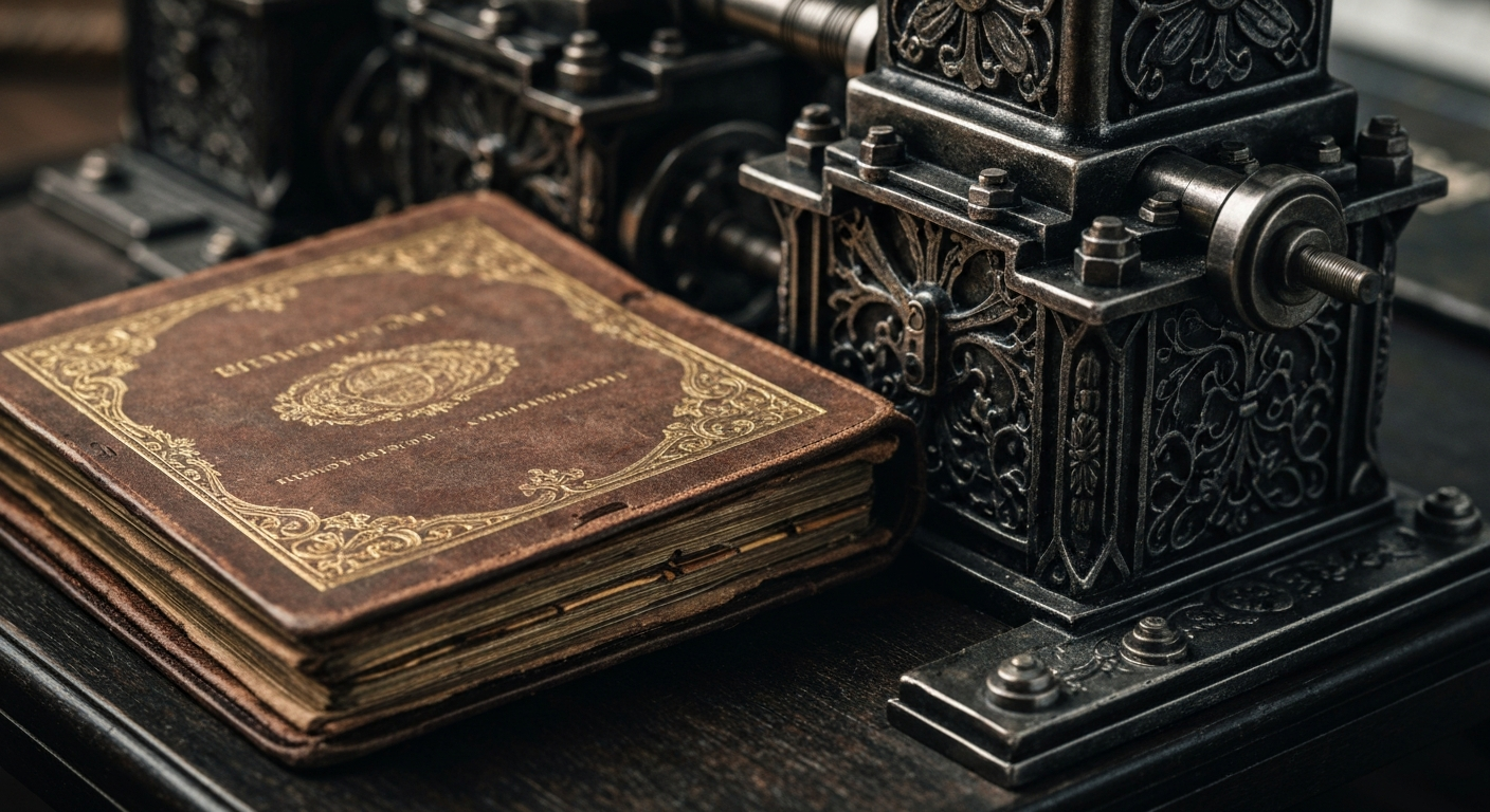An extreme close-up of intricate, heavy banking machinery and financial ledgers, dramatically lit against a dark background, conceptually representing the complex financial systems and high-stakes investments in the pharmaceutical industry.