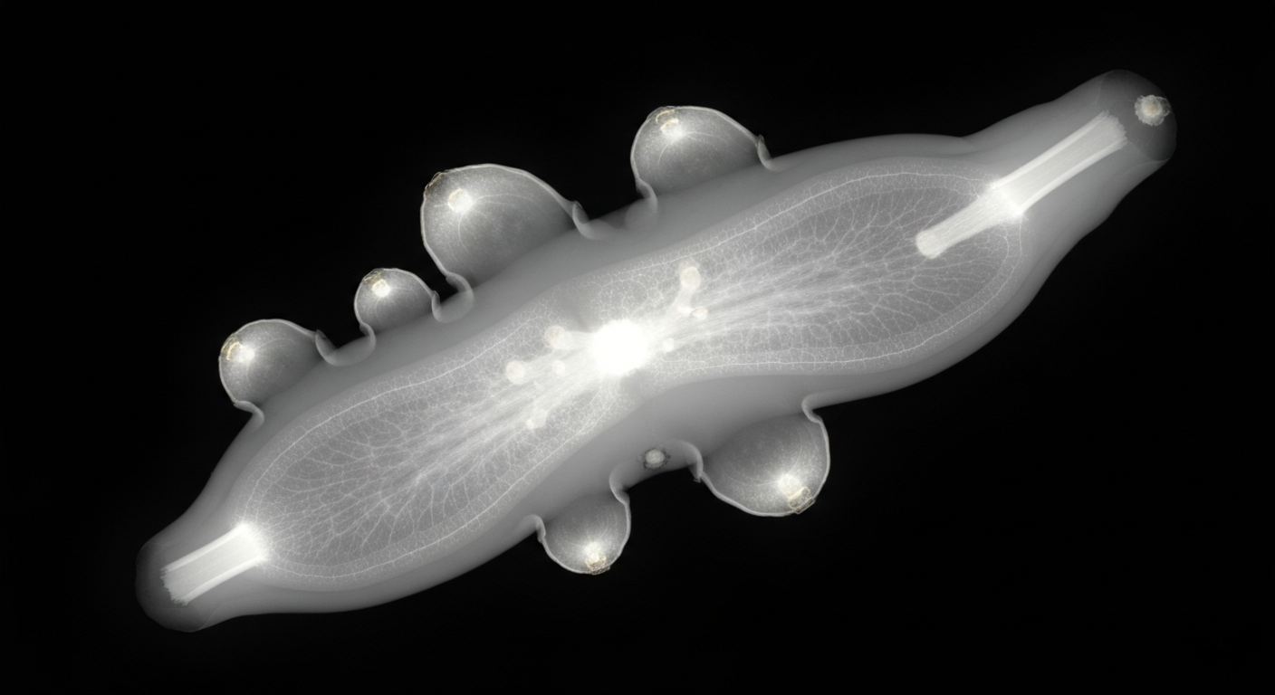 A ghostly, translucent X-ray image showing the internal structure of a botanical ingredient, conceptually illustrating the hidden mycotoxin risks that dietary supplement brands must address through comprehensive testing.