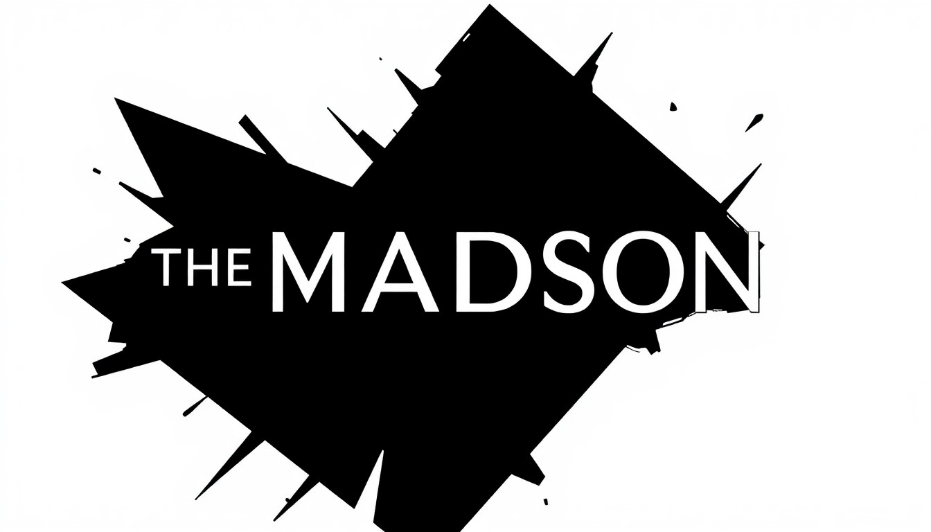 An abstract, minimalist composition of black and white geometric shapes, conceptually representing the emotional drama and human connections at the center of the TV series 'The Madison.'