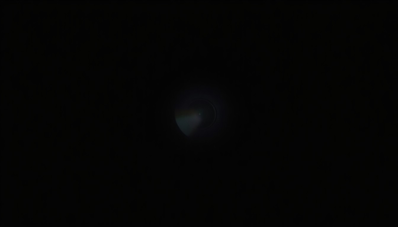 An extreme close-up photograph of a doorbell camera lens, the harsh flash illuminating the device's details against a pitch-black background, conceptually representing the surveillance and privacy issues surrounding the Milpitas crime prevention program.