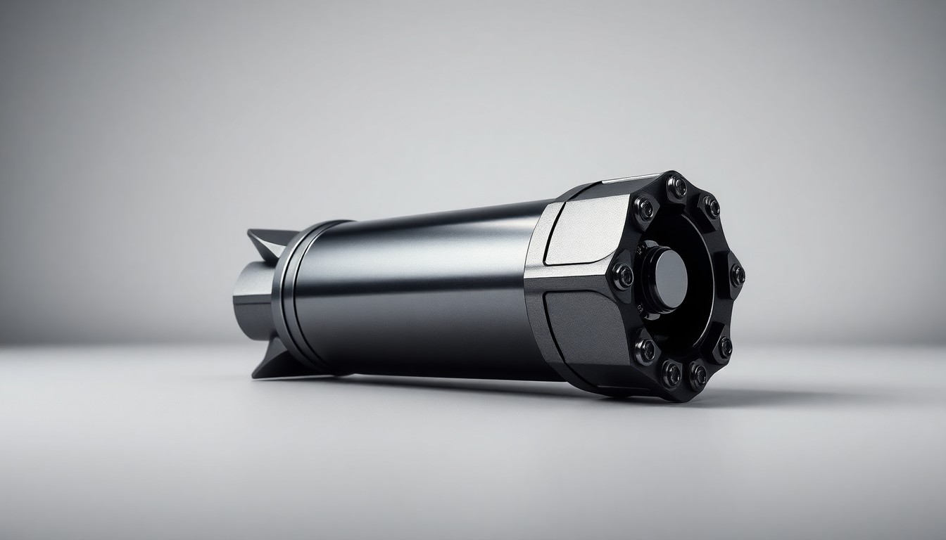 A photorealistic studio still-life image featuring a polished, geometric metal object on a clean, monochromatic background, symbolizing the precision and strategic leadership of the industrial explosives industry.