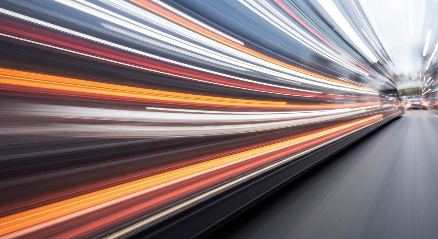 An abstract, blurred image of a moving vehicle, conveying a sense of speed, modern engineering, and the need for urgent action on vehicle recalls.