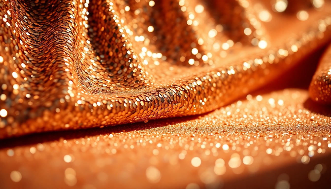 An extreme close-up of shimmering, glittering sequins reflecting dramatic studio lighting, conceptually representing the glamour and high-profile nature of Kid Cudi's new digital series featuring celebrity guests.