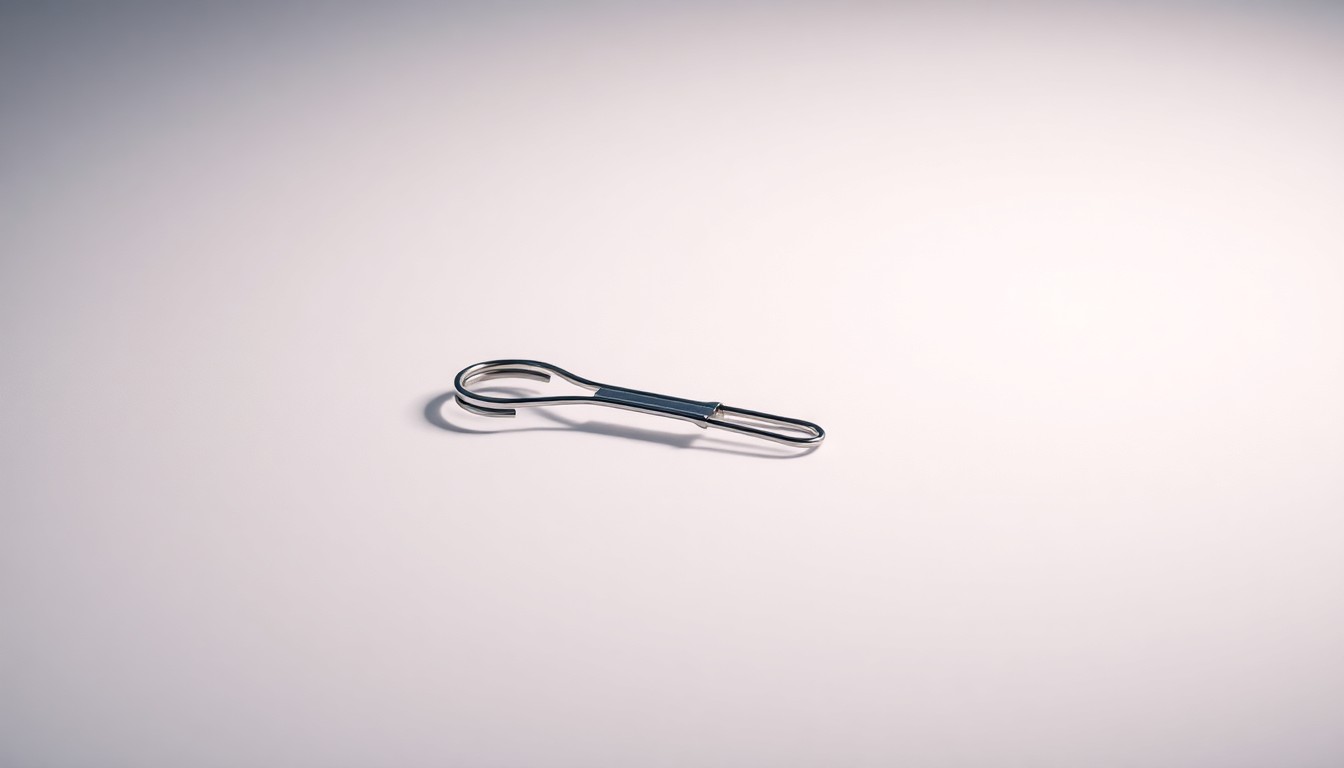 A close-up view of a sleek, metallic medical device component floating on a plain white background, representing the abstract corporate strategy and financial risks facing Boston Scientific Corporation.