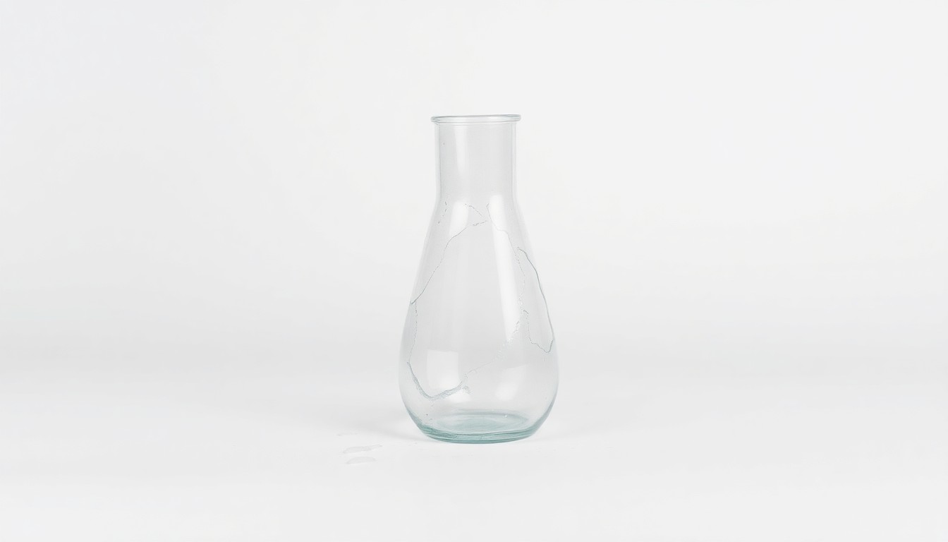 A close-up photograph of a shattered glass laboratory beaker or test tube on a plain white background, representing the broken promises and financial losses associated with the Soleno Therapeutics case.