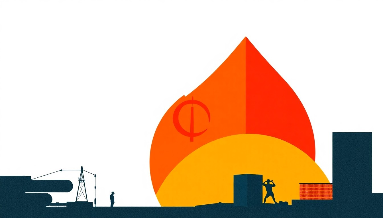 A conceptual illustration featuring bold, geometric shapes in shades of red, blue, and yellow, representing the volatility and uncertainty in the markets caused by the ongoing conflict in Iran.