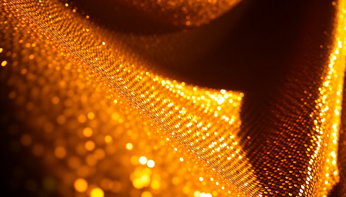 An extreme close-up photograph of shimmering, metallic gold sequins under dramatic studio lighting, conceptually representing the luxurious, high-energy vibe of a música Mexicana album release.