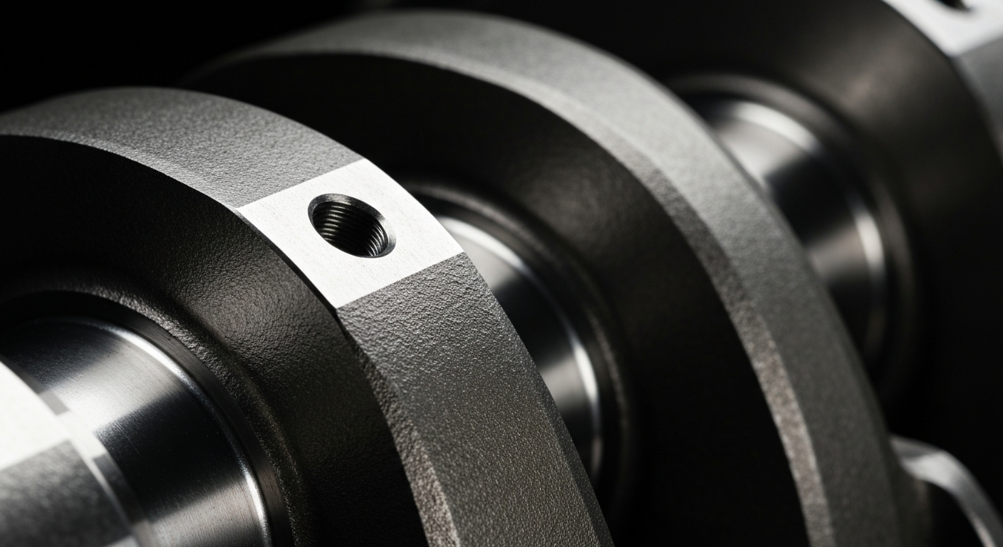 An extreme close-up of the pebbled, textured surface of a forged steel automotive crankshaft, conceptually illustrating the precision engineering and raw materials driving the global market's growth.