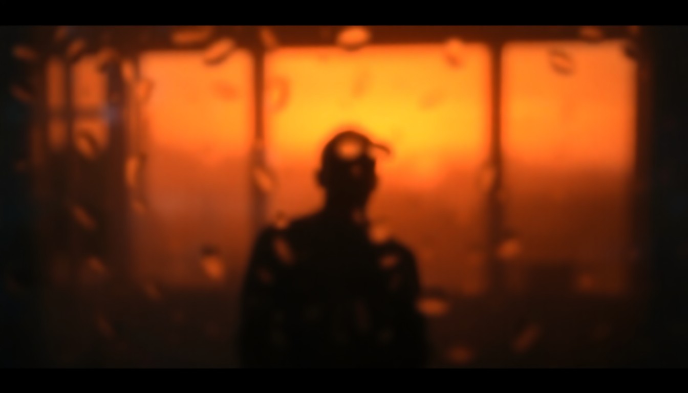 An abstract, impressionistic image of a blurred human figure against a backdrop of soft, warm colors and light, conveying a sense of introspection and emotional distance.