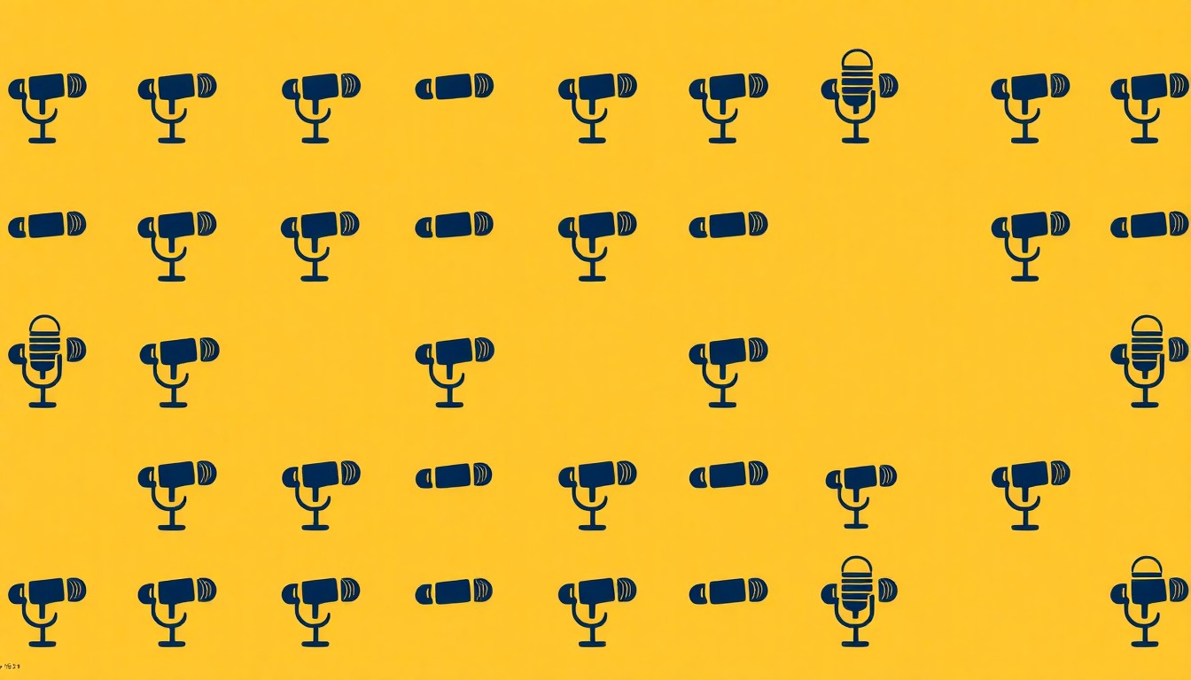 A vibrant, pop art-inspired grid of stylized microphone icons in a variety of bright colors, conceptually representing the diverse voices and ideas being shared at the upcoming TEDxLasVegas event.