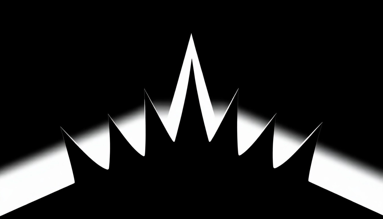 A minimalist, abstract illustration featuring bold, jagged black silhouettes against a stark white background, conceptually representing the subversive and satirical nature of The Tulane Hullabaloo's fictional historical coverage.