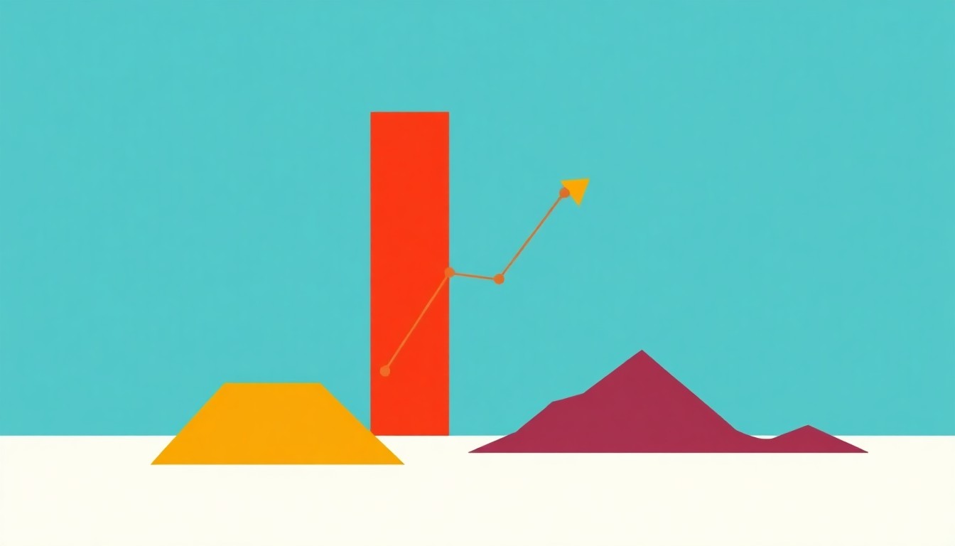 A minimalist illustration composed of overlapping geometric shapes in primary colors, conceptually representing the diverse economic performance and financing challenges faced by low-income countries.