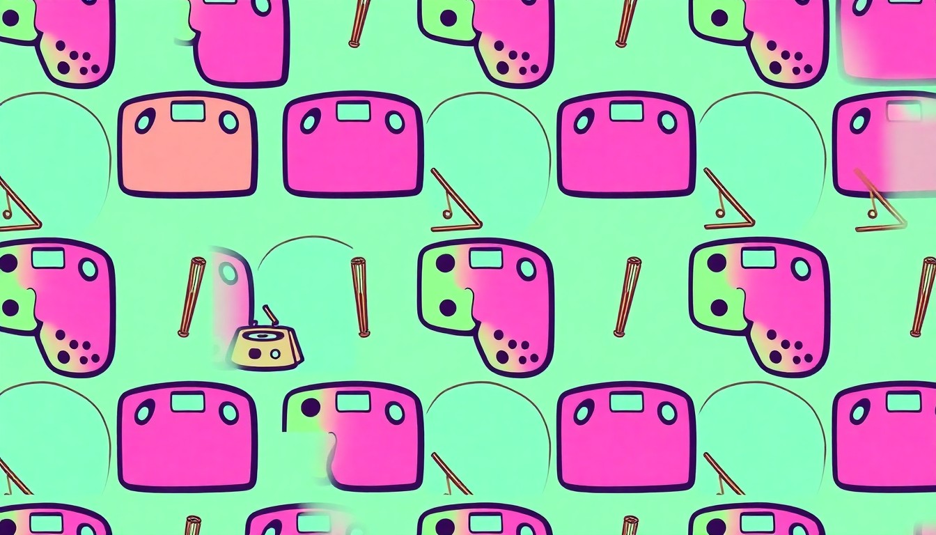 A high-contrast, silkscreen-style illustration featuring a repeated pattern of a paint palette in neon pink, yellow, and blue hues, conceptually representing the creative energy of an arts festival.