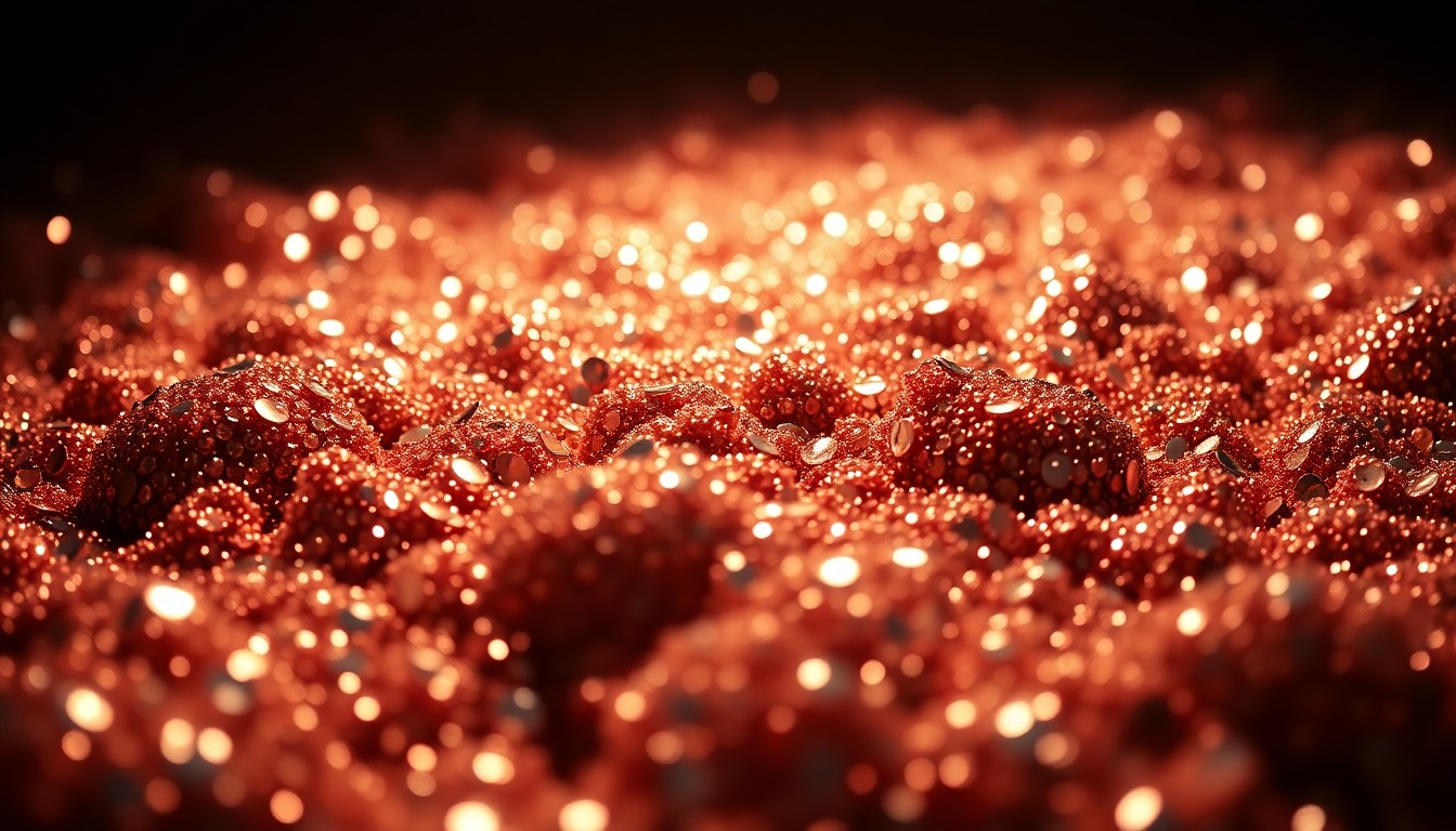 An extreme close-up photograph of shimmering, glittering sequins under dramatic studio lighting, evoking the high-end glamour and prestige of a major television production.