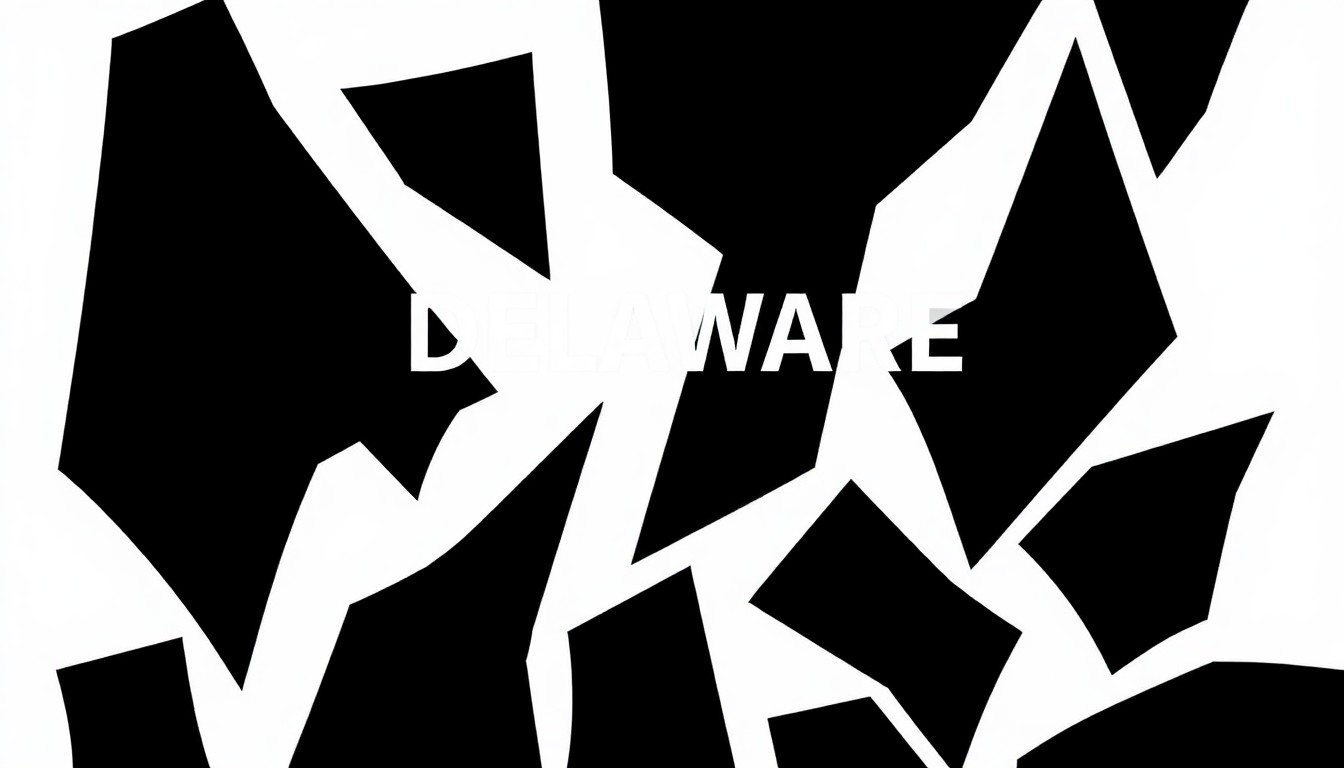 An abstract, minimalist illustration composed of bold, jagged black silhouettes against a stark white background, conceptually representing the diverse sounds and textures captured on the 'Sounds of Delco' album.