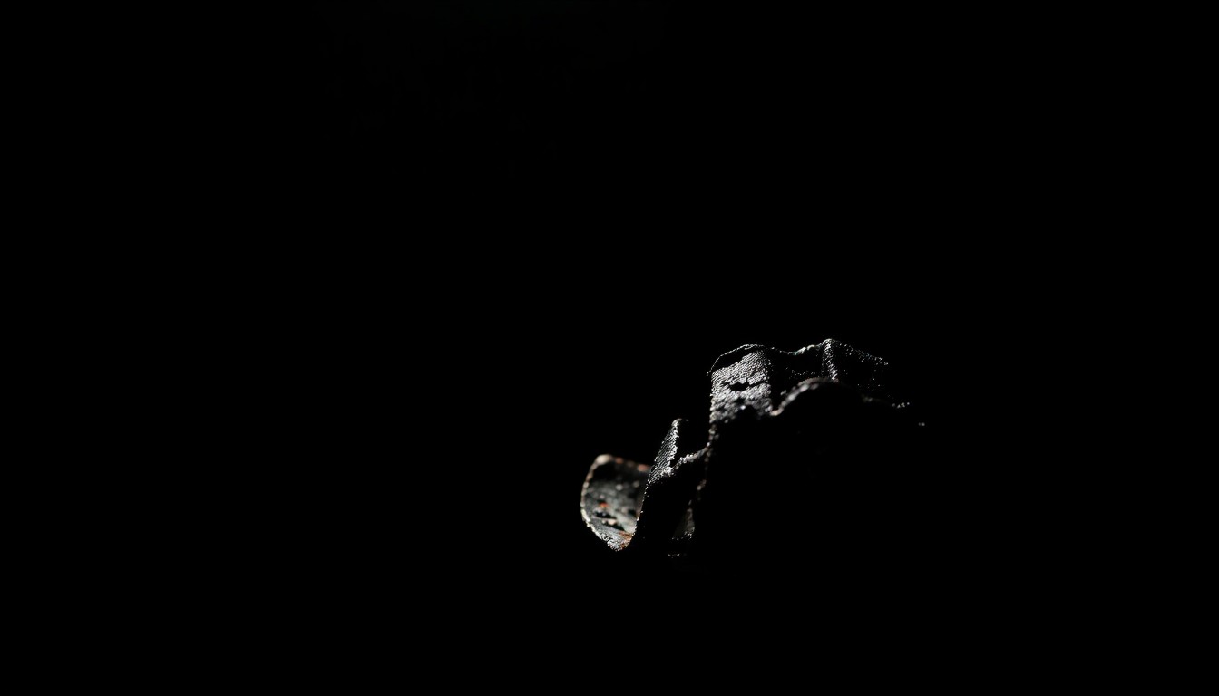 An extreme close-up photograph of a twisted, charred metal object against a pitch-black background, lit by a harsh, direct camera flash, conceptually representing the aftermath of a violent assault without depicting any blood, gore, or literal violence.