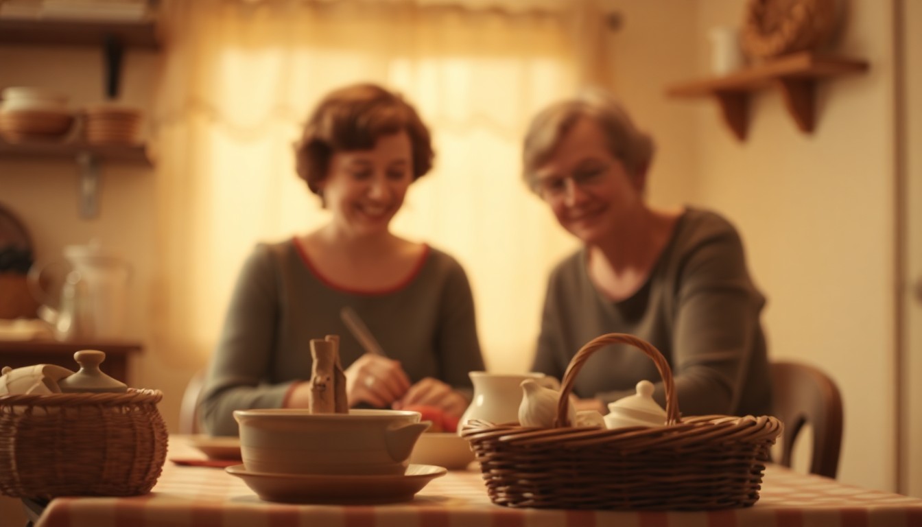 An extremely abstracted, out-of-focus photograph in soft pools of warm color and light, depicting a cozy domestic scene that evokes the intimate, homey atmosphere of Jane Dee Hutchison's life and legacy.