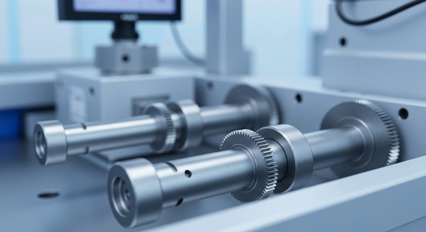 An extreme close-up photograph of intricately machined metal gears and components in a clean, industrial laboratory setting, representing the high-precision nature of Mesa's products.