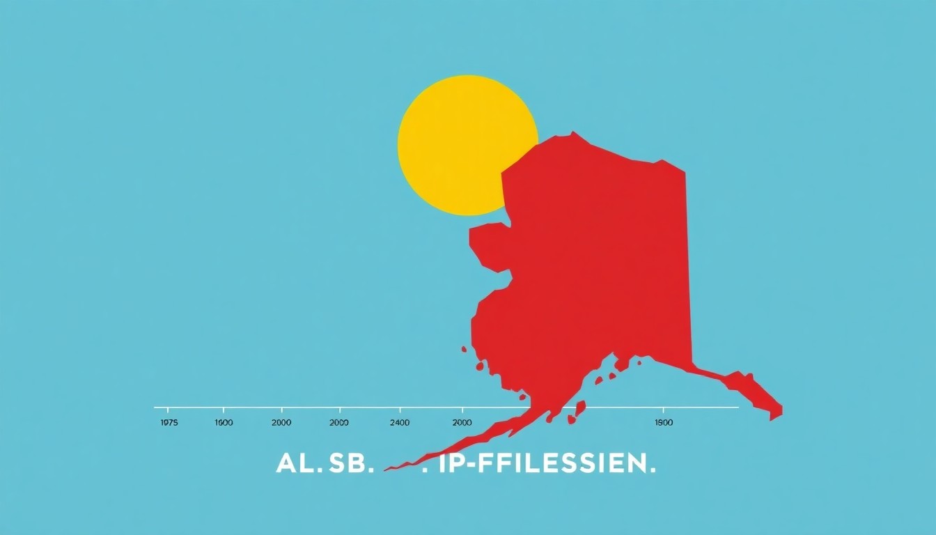 A minimalist illustration featuring overlapping geometric shapes in shades of blue, green, and yellow, conceptually representing the growth and impact of the Alaska Permanent Fund over time.