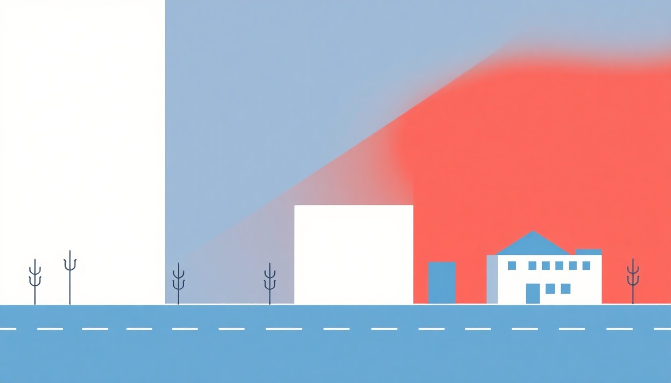 A vibrant abstract composition featuring overlapping triangles and rectangles in shades of blue, green, and yellow, conceptually representing the complex financial planning and decision-making process for a local government budget.