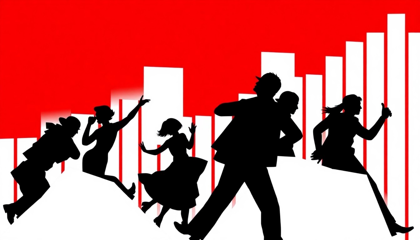 A striking abstract illustration featuring jagged geometric shapes in black, red, and white, conceptually representing the themes and energy of the musical 'Damn Yankees' without using any text or literal imagery.