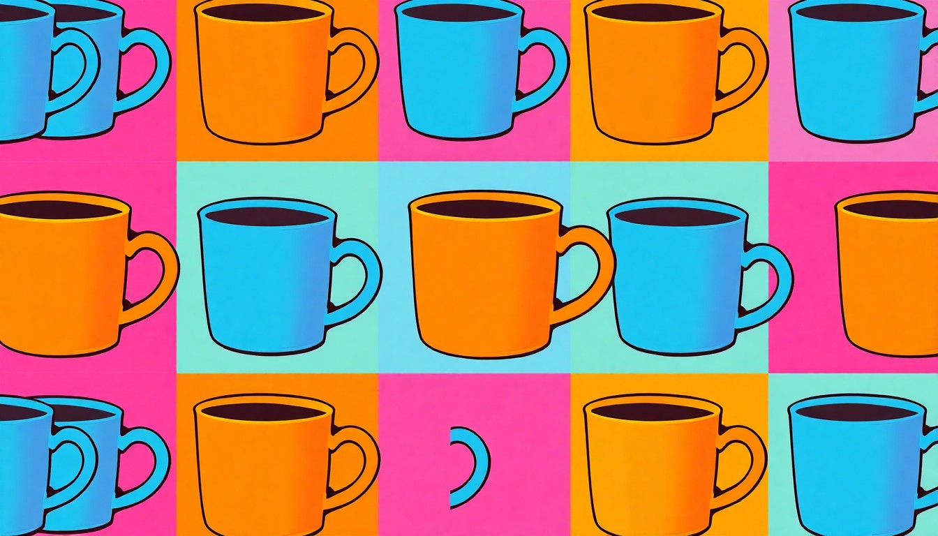 A vibrant, high-contrast silkscreen print of a kitchen spatula repeated in a grid, rendered in a bold neon color palette that transforms the everyday object into a modern pop art piece.