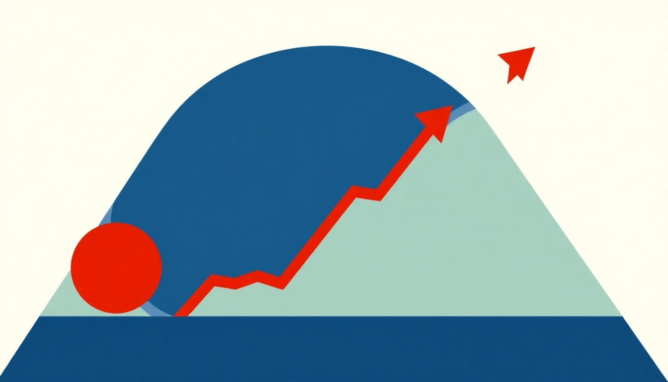 An abstract illustration featuring overlapping triangles and rectangles in shades of blue, green, and yellow, conveying the positive economic trends in Tennessee without any text or numbers.