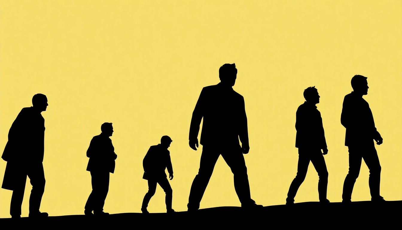 An abstract, minimalist illustration featuring bold, jagged black silhouettes against a stark white background, conceptually representing the creative tensions and narrative uncertainty surrounding a major Hollywood film production losing its lead actor.