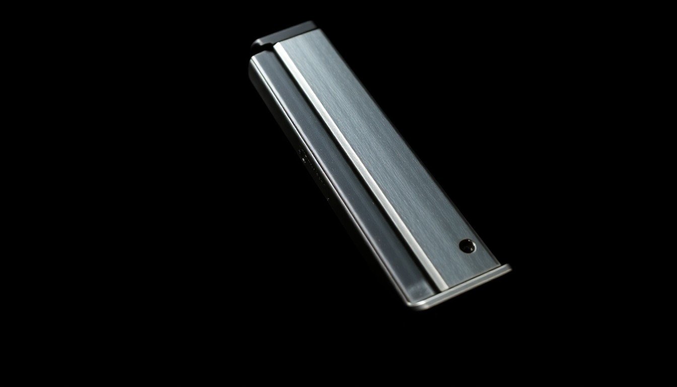 An extreme close-up photograph of a shiny metal handgun magazine against a pitch-black background, lit by a harsh, direct camera flash, conceptually representing the violent nature of the alleged crime.