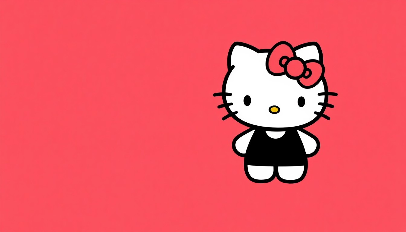 A striking abstract composition of sharp, angular black silhouettes and bold red geometric shapes, conceptually representing the partnership between Bruno Mars and Hello Kitty without using any literal imagery or text.