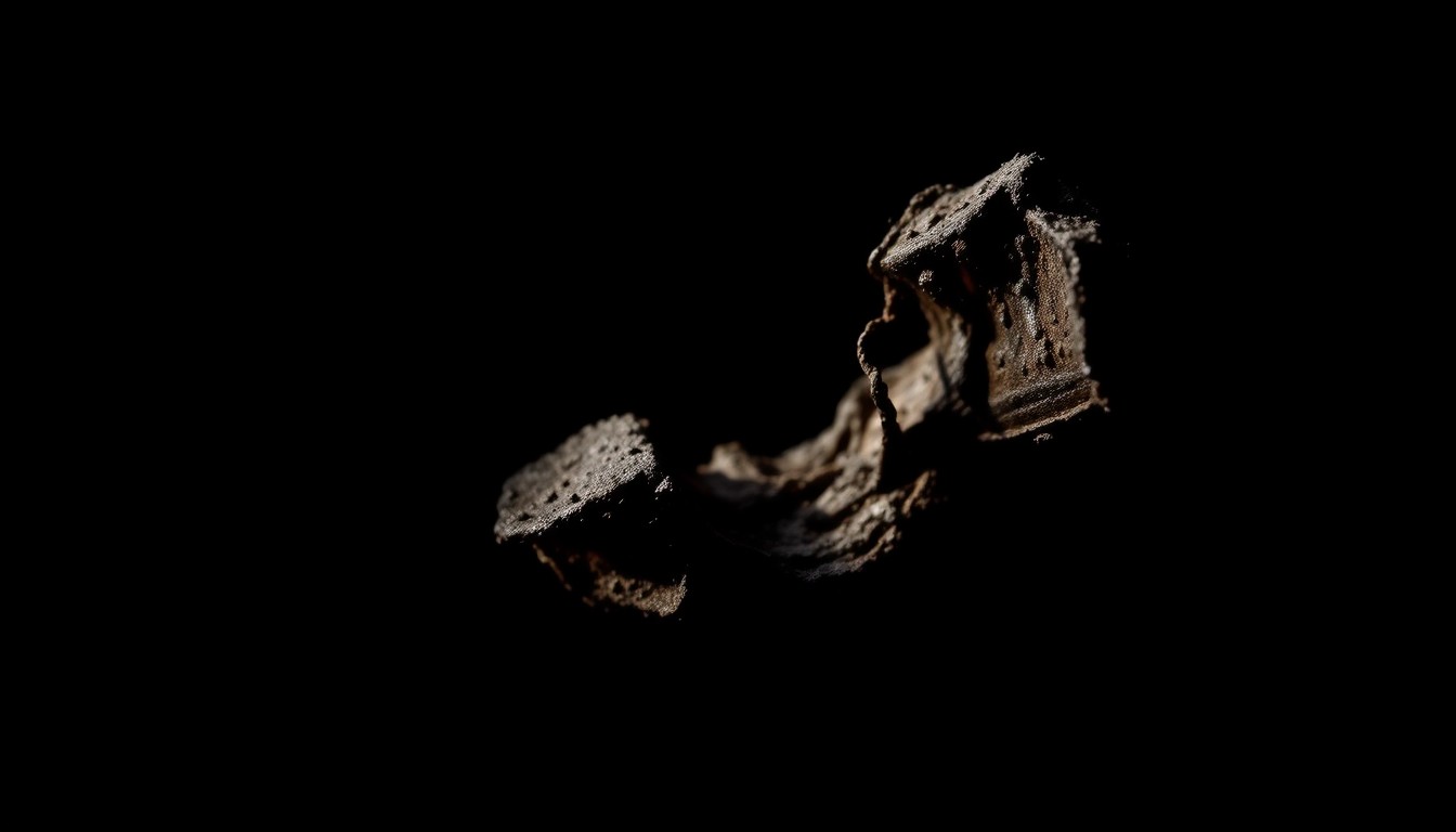 An extreme close-up photograph of a charred, twisted piece of metal from the house fire, conveying the sudden, devastating impact of the blaze through its gritty, stark visual style.