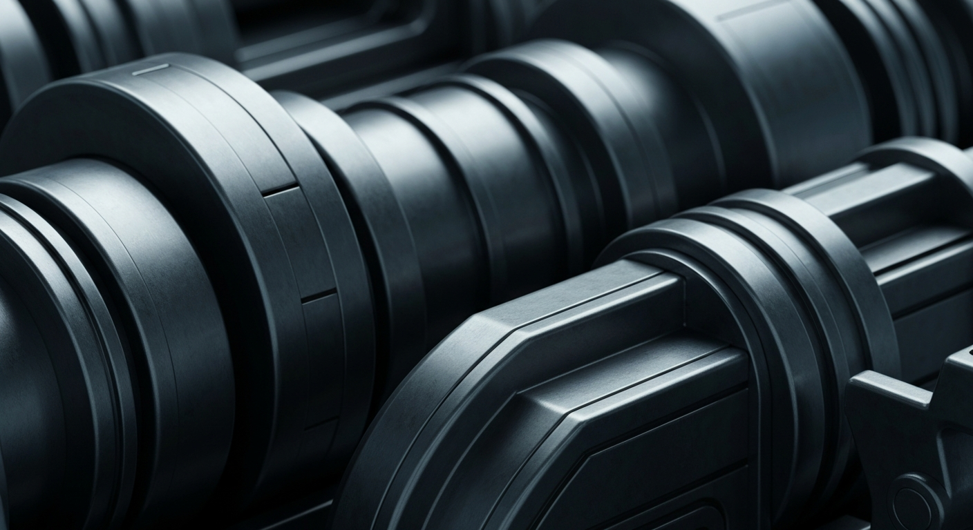 An extreme close-up of complex, interlocking metal gears and levers in a banking or financial institution, conveying the idea of the institutional machinery behind global finance and investment management.