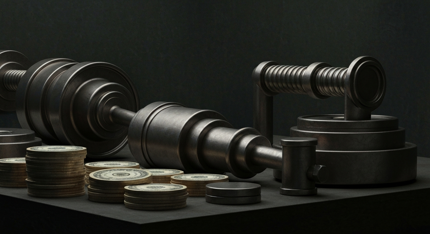 An extreme close-up of industrial utility equipment and machinery, conveying the physical, tangible nature of the energy sector's financial foundations.