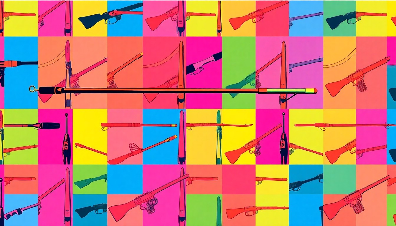 A brightly colored, high-contrast silkscreen print of a single, iconic Colorado outdoor recreation object repeated in a tight grid pattern, capturing the vibrant and active lifestyle of the Ironbridge community.