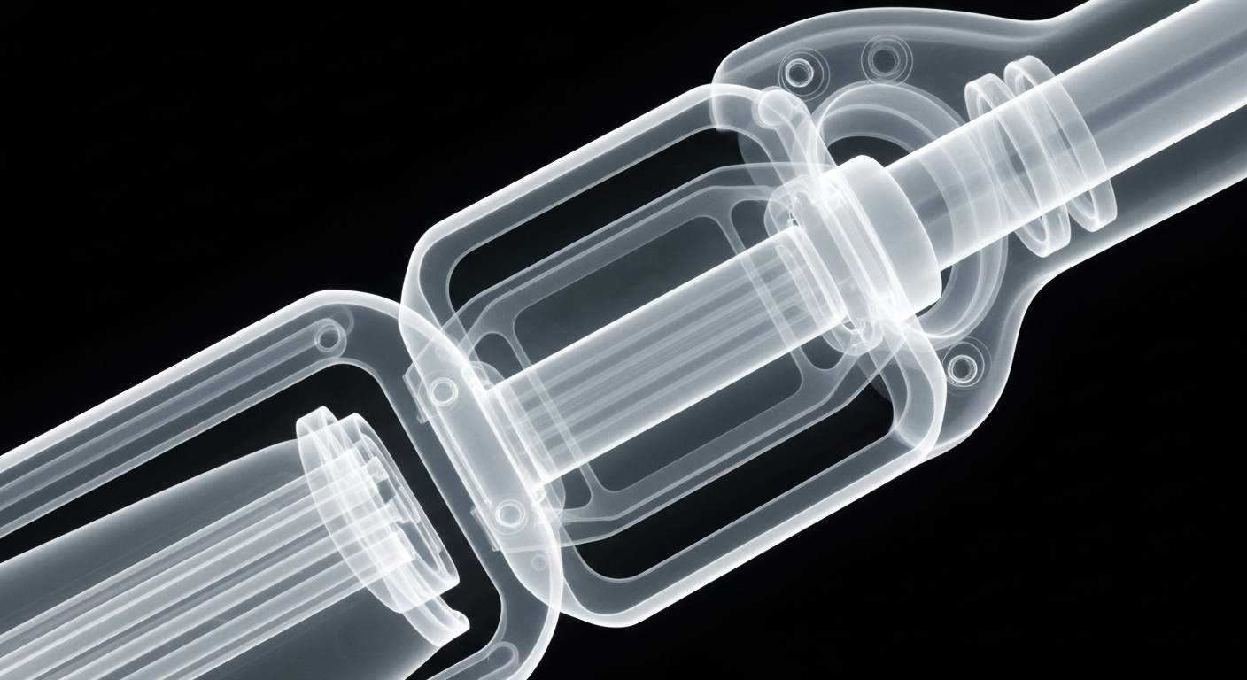 An abstract, ghostly X-ray image revealing the intricate internal components of a dermatology laser device, conceptually illustrating the advanced technology powering the rapidly expanding aesthetic treatment industry.