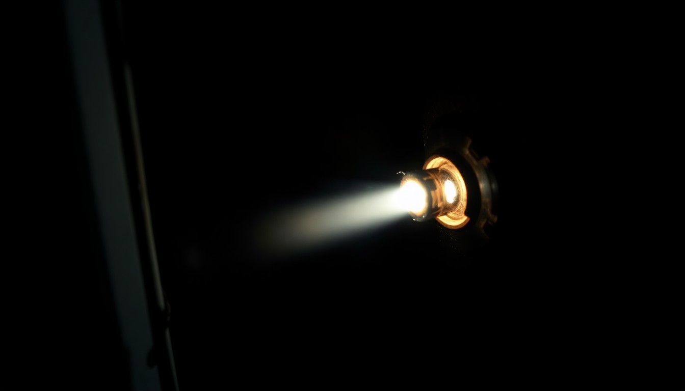 An extreme close-up photograph of a charred hotel room door handle, the metal twisted and blackened, conveying the grim aftermath of a deadly fire through a stark, investigative visual style.