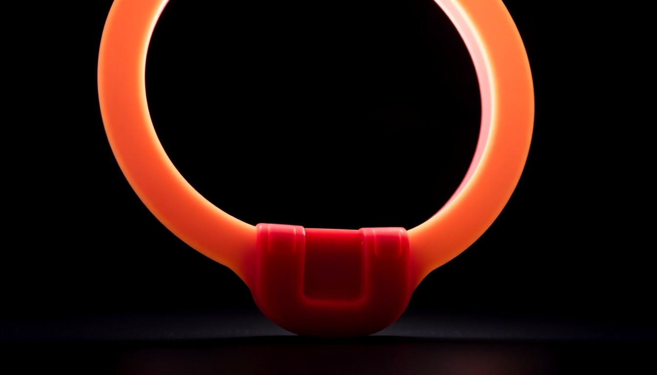 An extreme close-up of a small metal handcuff, its harsh lighting and stark black background conveying a somber, investigative mood around the case of alleged child sexual abuse.