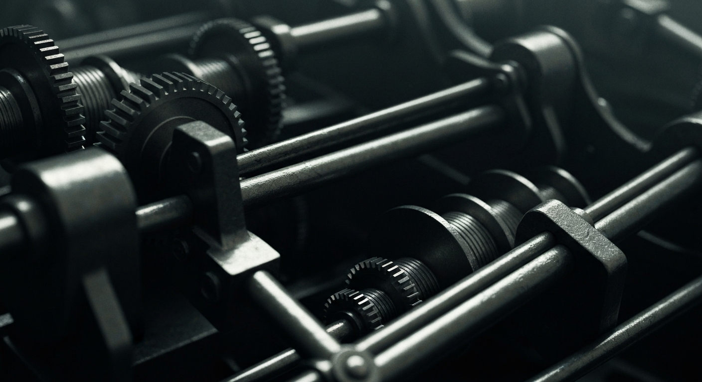 A highly detailed, cinematic close-up of the intricate machinery and mechanics that power the financial industry, conveying the complexity and importance of working with a certified public accountant.