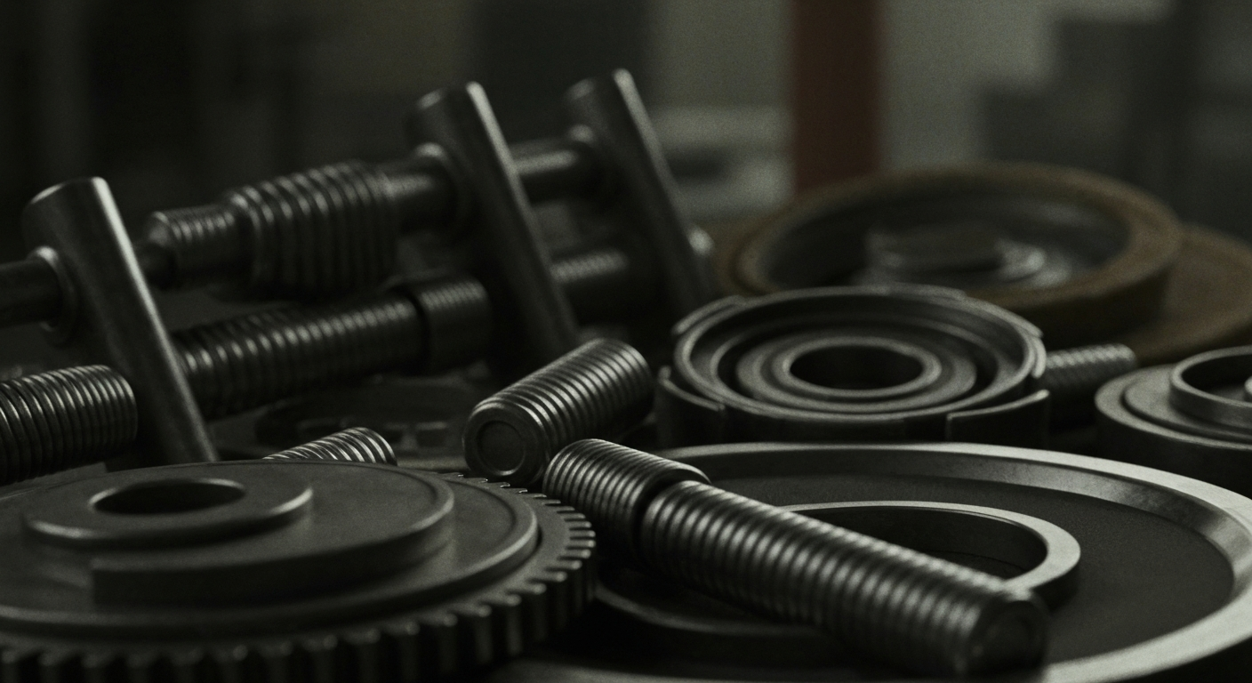 An extreme close-up of complex, interlocking gears and machinery, conveying the heavy, industrial nature of institutional finance and investment that powers the growth of technology companies like Uber.