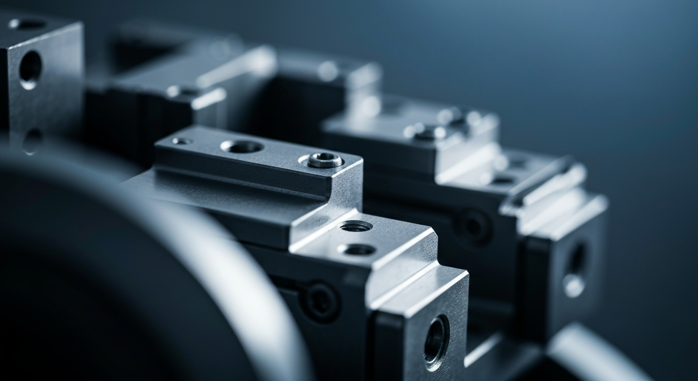 An extreme close-up of complex, industrial-looking banking equipment and mechanisms, conveying the technical and institutional nature of the financial challenges facing Kodiak Sciences.