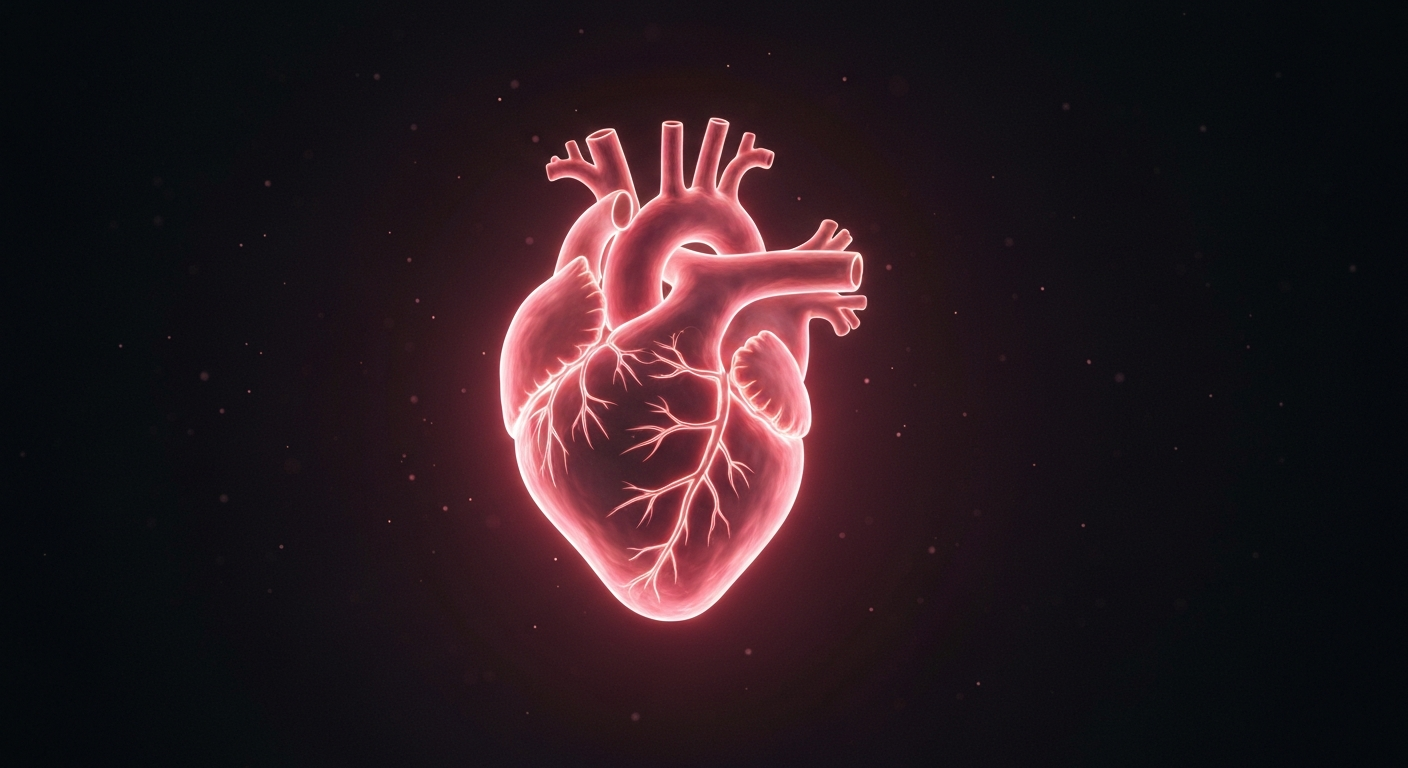 A vibrant neon outline of a human heart, glowing against a dark background and pulsing with a faint red light, representing the life-saving power of organ donation.