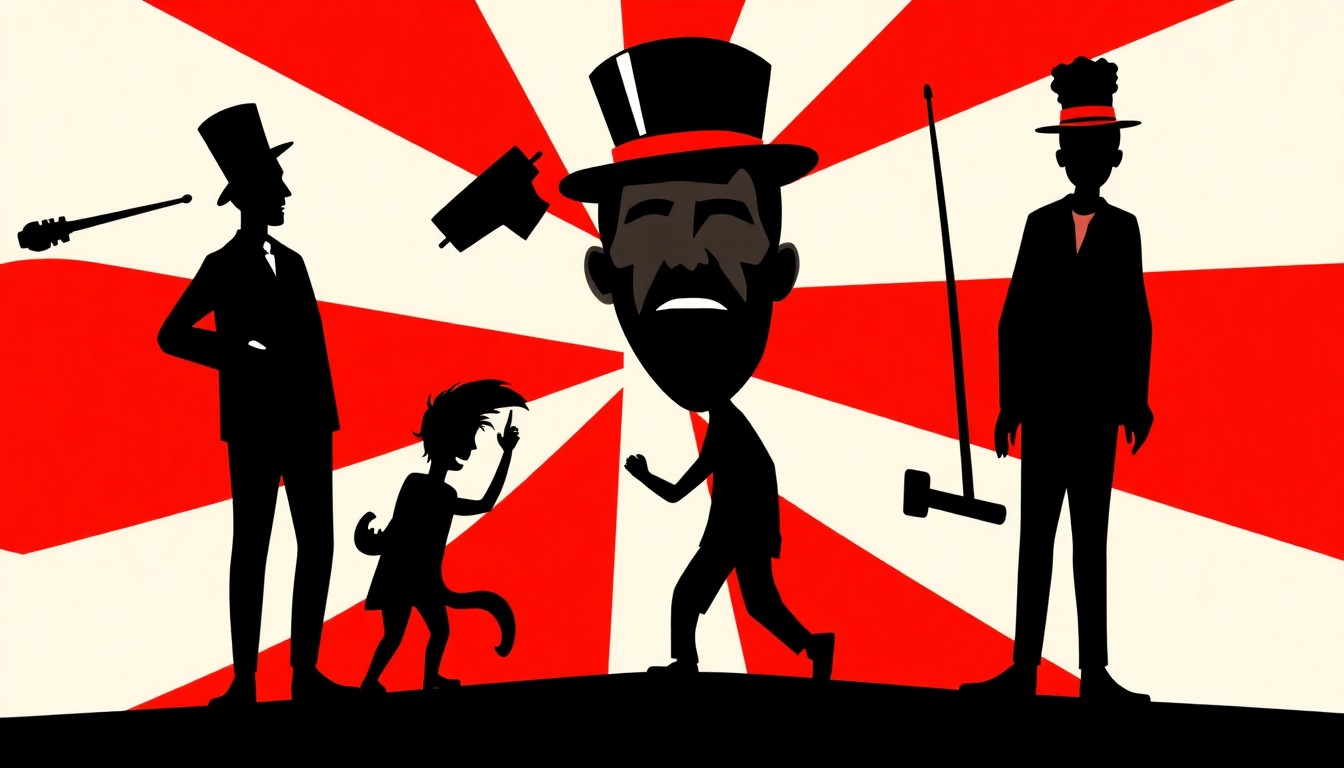 A striking abstract illustration featuring bold geometric shapes and silhouettes in high-contrast colors, conceptually representing the diverse talents and interests of Terry Crews and the central character in his new children's book.