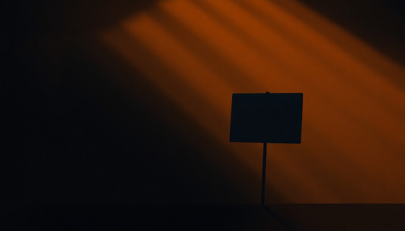 A detailed, realistic oil painting depicting a lone protest sign or placard in soft, warm lighting, conveying the emotional weight of a personal tragedy and the call for political change.